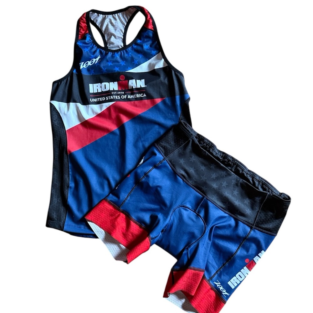 ZOOT IRONMAN UNITED STATES OF AMERICA 2-PIECE RACING SUIT KIT TOP & BOTTOM SZ XL